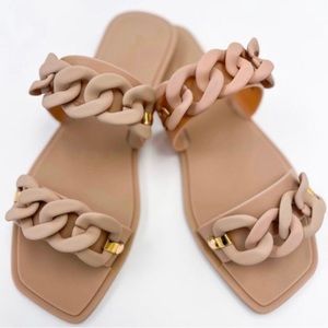 Double chain blush sandals 8